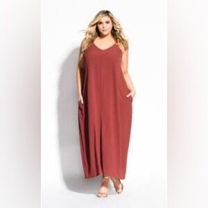 City Chic Burgundy Maxi Dress